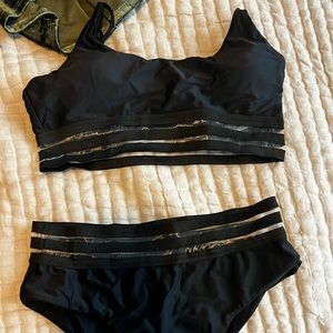 Black bikini swim